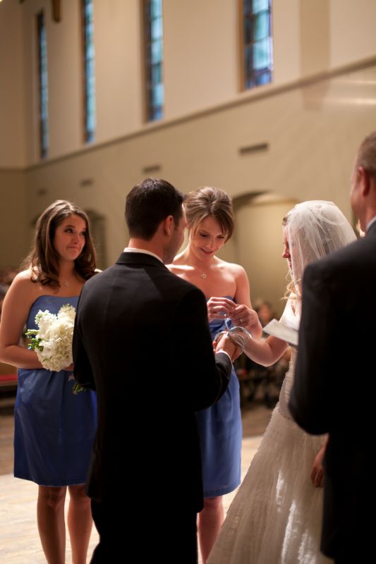 Ceremony pro pics! :D :  wedding ceremony cornflower blue hydrangea delphinium 0651 WED