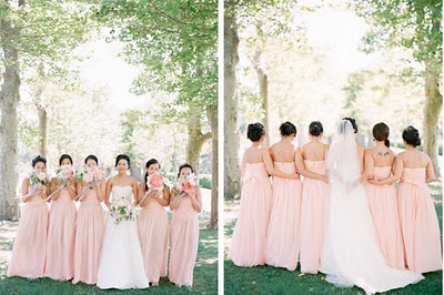 Yellow, blue and pink wedding...? Help! : wedding Long Pink Bridesmaids