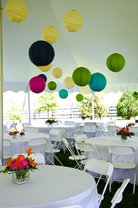 Paper Lanterns for sale navy cream lime green pink wedding paper