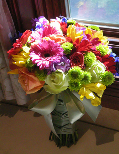 Multi-coloured bouquets :  wedding Flowers
