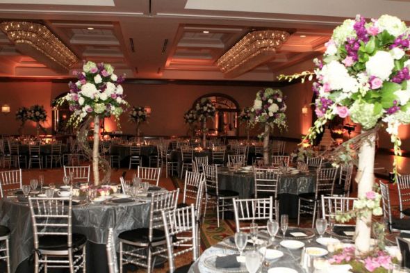 wedding black ivory silver overlays linens table Email me