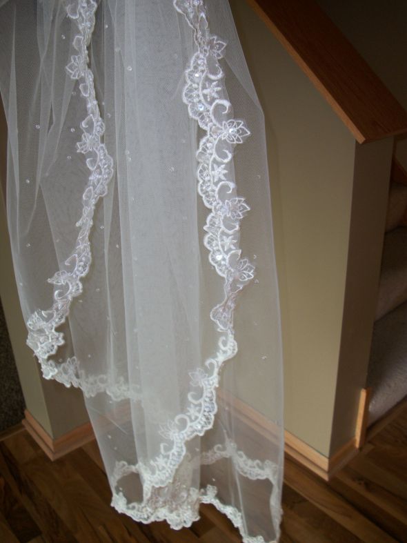 My Mantilla Veil inspired from my mothers :  wedding 100 0598
