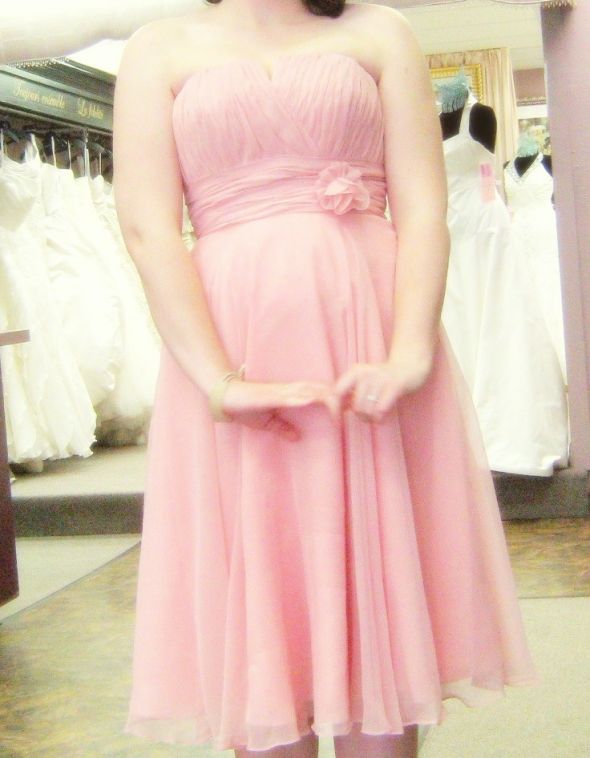 HELP! Is my dress okay for venue? :  wedding pink dress wedding dress knee length IMG 0805