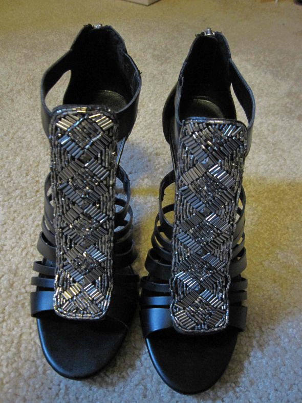 Will the shoes match the dress??? :  wedding shoes dress matching wedding outfit bridal accessories accessories heels Blackandsilverweddingshoes