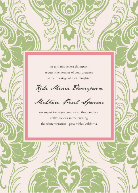 I was inspired to design an Art Nouveau wedding invitation template after