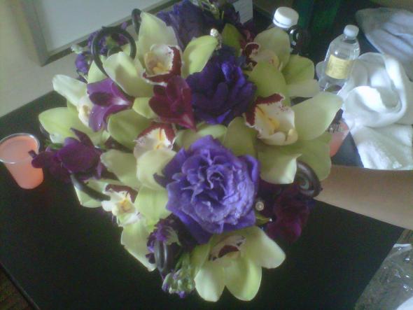 MY WEDDING BOUQUET wedding green purple ivory bouquet ceremony flowers