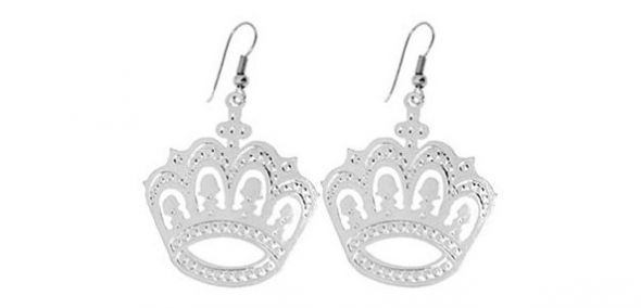 Which earrings with my dress? I am ordering tonight based on your choice bees!!! :  wedding Fashion Jewelry Silvery Crown Earrings Sk0ux00041fj07062c