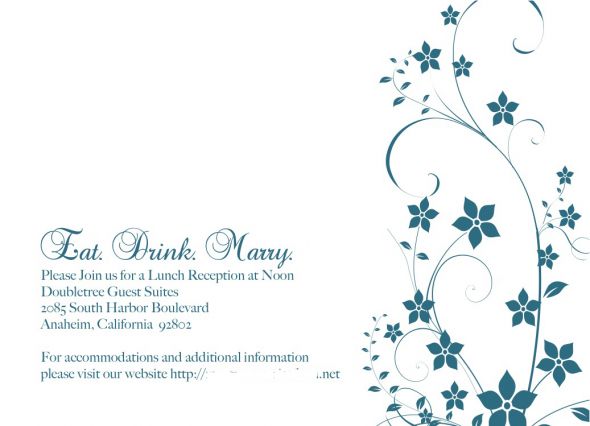 The wording for reception cards is few and pretty standard and the design