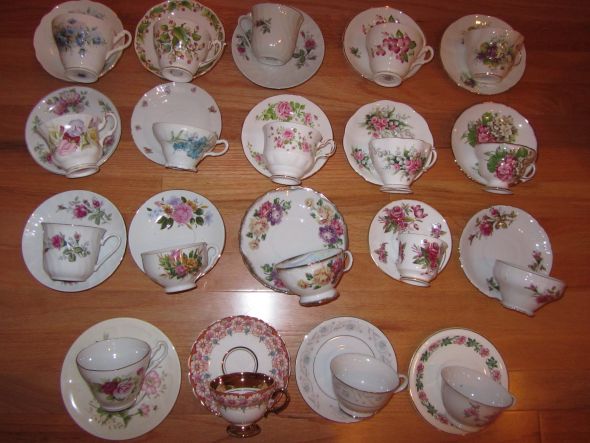 Rustic/Vintage decor items for sale (teacup sets, candy buffet, books, etc) :  wedding bouquet diy reception Teacups