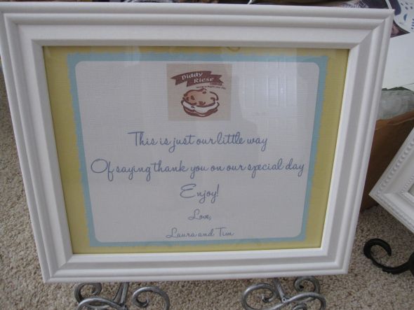 Cookie Bar Thank You Sign wedding cookie bar thank you sign blue yellow 
