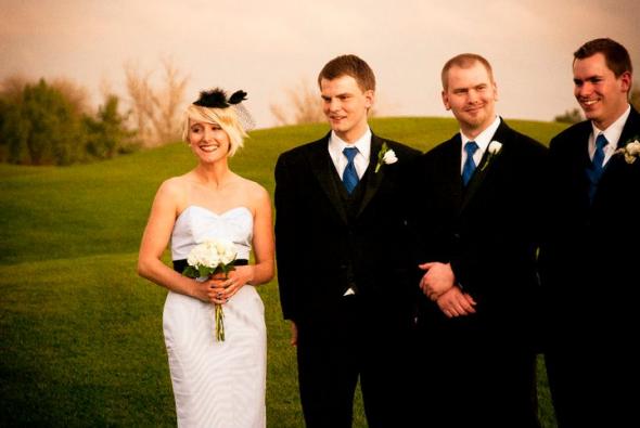 some of the groomsmen and the groomslady : wedding blue 189869 513549247550 151900531 30483665 4568799 N