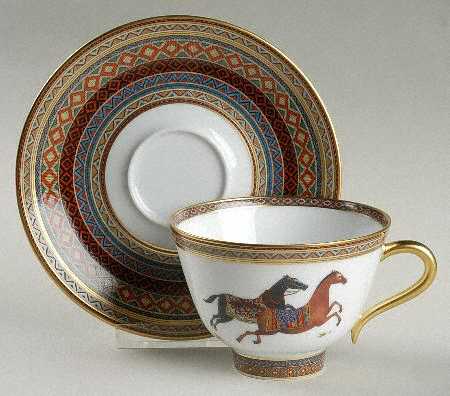 Are you registering for fine china? : wedding Hermes Cheval D Orient Cup And Saucer Set Footed P0000296480S0004T2