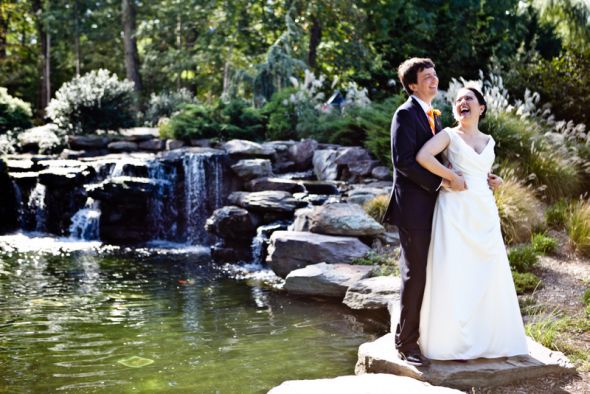 Let me see your dresses!! I'm sick of seeing them on models!! :  wedding 2  Bride Laughing Groom I Hate Having My Picture Taken But Im Doing This Because I Love You