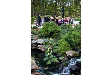 Venue-City View Room GWU, Washington D.C. :  wedding venue dc city view gwu washington george washington marvin Ceremony Long Shot With Koi