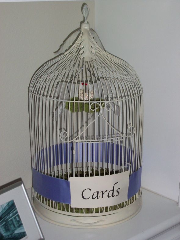 Bird Cage with stand and hanging doves wedding bird cage card holder 100 