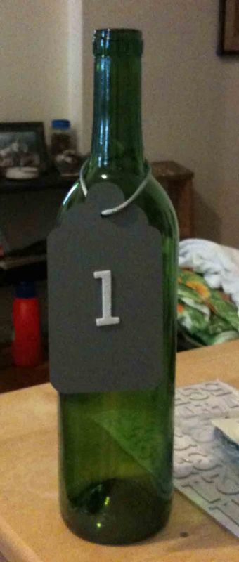 Which Table Number? :  wedding table numbers Green Bottle