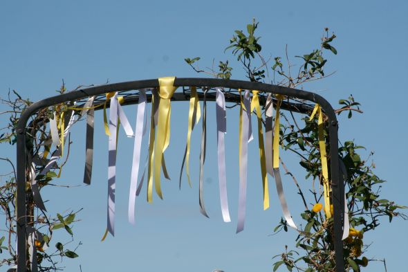 I'm married!  Wanna see?! Pic heavy! :  wedding yellow gray diy recaps Archway