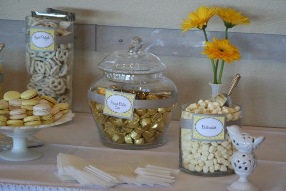 I'm married!  Wanna see?! Pic heavy! :  wedding yellow gray diy recaps Candybar