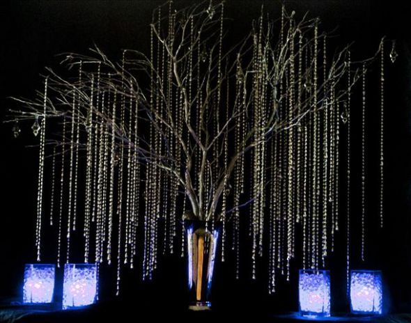 Wishing Tree wedding silver wish tree bling branches crystals wishing tree