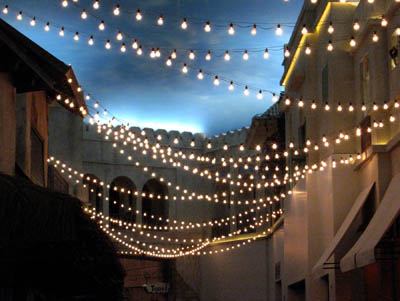 Would torches or white holiday lights look cheesy? : wedding torches cheesy christmas lights Outdoor String Lights