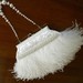 Couture - Embroidered White Satin Bridal Handbag With White Ostrich Feathers And :  wedding embroidered white satin bridal handbag with white ostrich feathers and white ivory silver bridesmaids cake bouqet engagement inspiration ceremony dress flowers ring invitations jewelry makeup reception shoes Get Convo Image