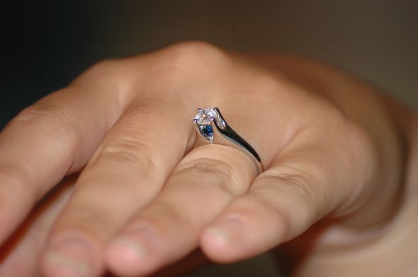 Sapphire E-rings - Please Post 'em! :  wedding sapphire engagement ring engagement ring nontraditional rings DSC 5932