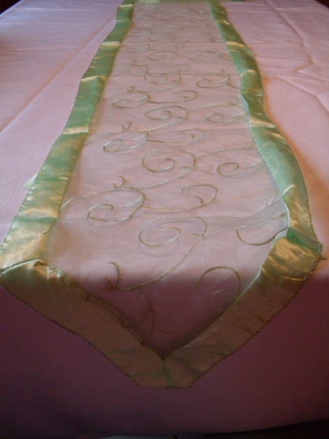 30 Brand New 12 X108 Mint Green Embroidery Table Runners wedding table 