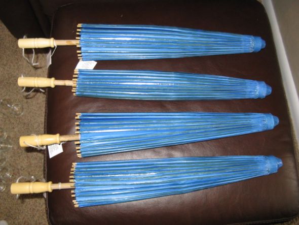 FS: 4 Blue Paper Parasols :  wedding parasol blue IMG 4884