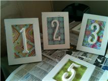 DIY projects by a non-crafty Bride :  wedding diy crafty centerpeice Table Numbers