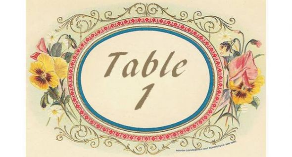 vintage table numbers wedding Example Vintage Table Number