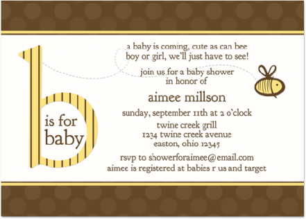 Baby Shower Invite Choices : wedding Bee Shower Invite