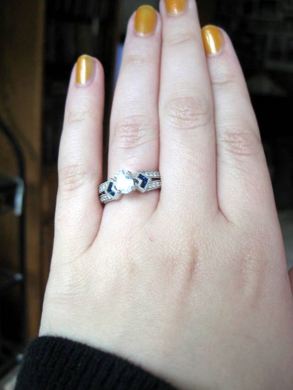 So I drove my boyfriend to the airport, but came home with a fiance. :  wedding proposal proposals airport long distance fiance ring engagement Engagement Ring On Hand