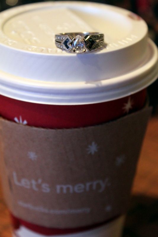 Would you rather have a smaller diamond ring or a larger non-diamond ring? :  wedding Ring On Starbucks
