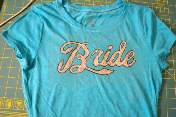 DIY Bride Tshirt :  wedding t shirt puffy paint diy bridal tee blue silver bride Bridtee
