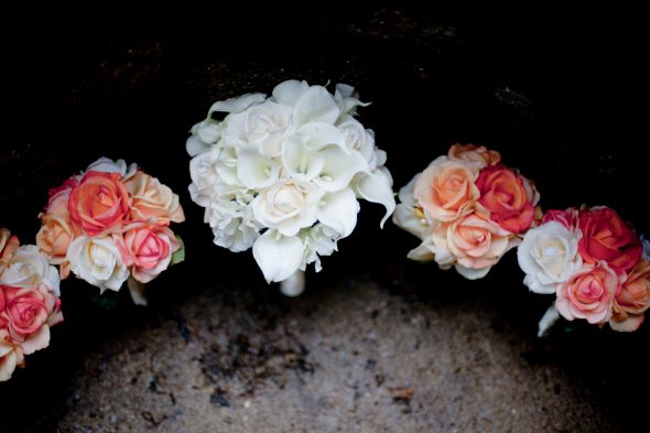 BOUQUET SET (bridal bouquet and 4 BM bouquets) :  wedding bouquets flowers natural touch set Bouquets