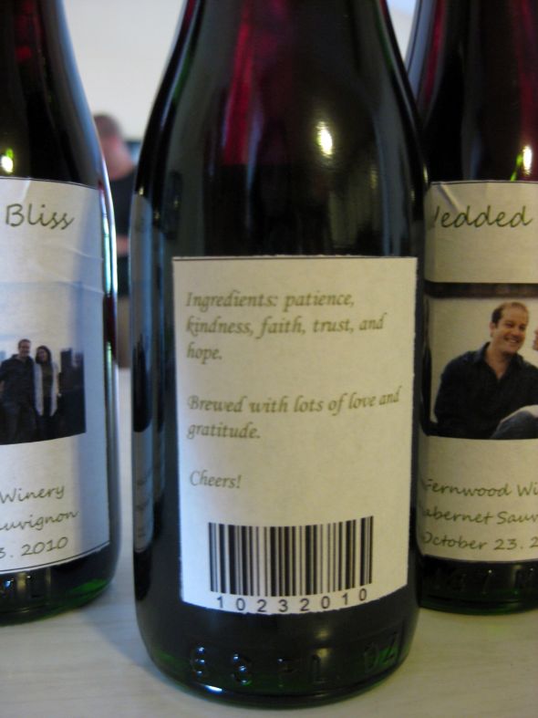 Wine Favors :  wedding wine favors brown green diy 010