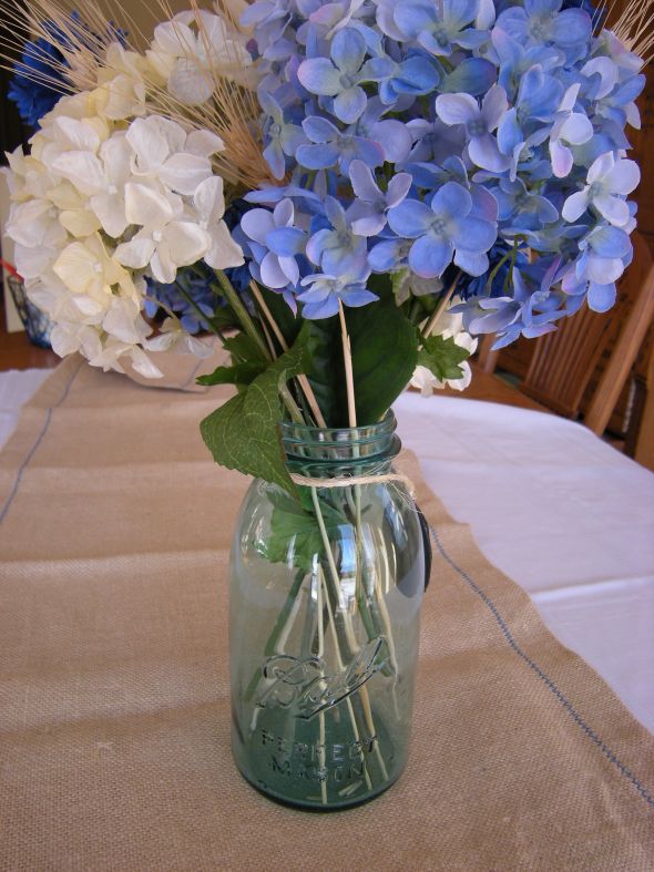 Burlap runners blue jars and more for sale wedding rustic burlap country 
