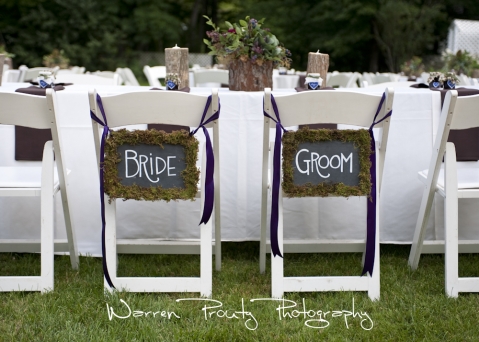 I have bride and groom chair signs available The ribbon can be removed 