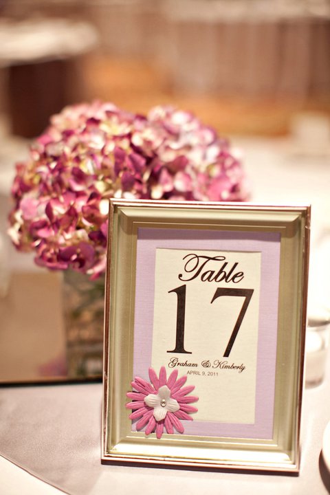 Beautiful Framed Table Numers wedding table number numbers frame purple