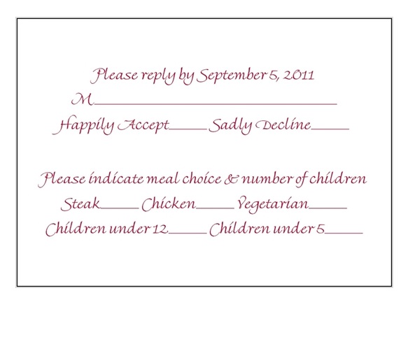 Is this an okay RSVP card?  Or too busy? :  wedding Rsvp Card