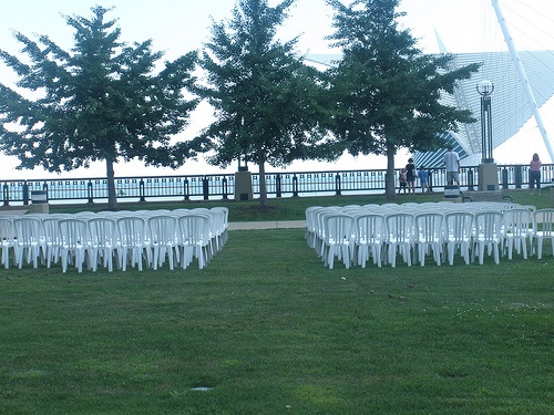 Outdoor ceremony site natural or add decor wedding NGarden White Resin 