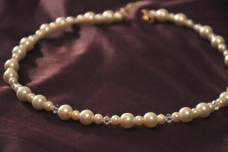 Pearls and crystals and pretties OH MY! :  wedding gold purple ivory bridesmaids diy jewelry YAY 1
