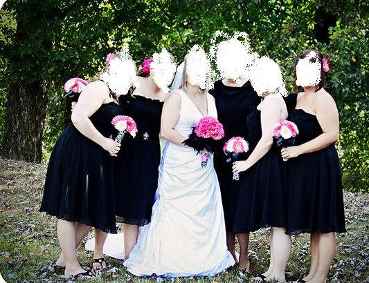 Bridal Party Whole Flower Set! :  wedding flowers pink white damask black bridesmaids ceremony Weddingflowers