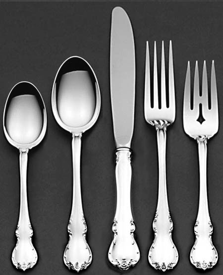 Show us your formal china, flatware, and stemware! : wedding sterling flatware stemware crystal china china pattern registry gifts dinnerware pictures French Provincial Towle 5pc