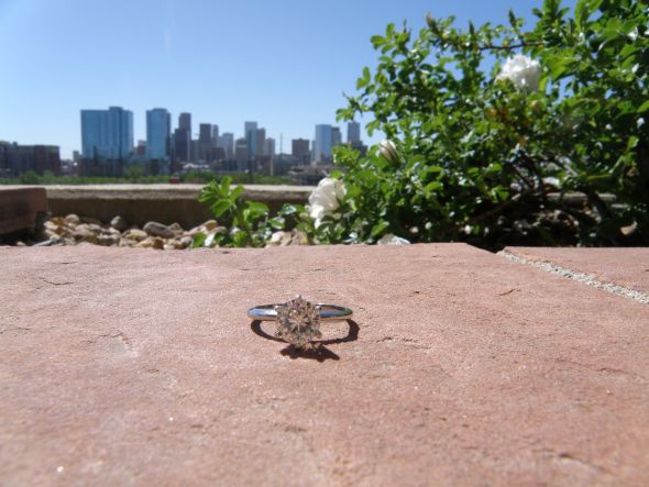 Anybody have Moissanite? Funny story about my dad :  wedding 2010ringjdkfal 032