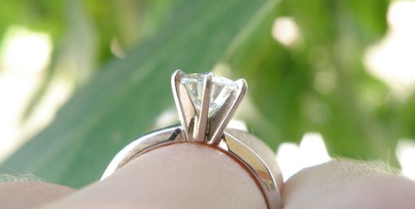 What size stone should I get? : wedding engagement ring moissanite Prongsz