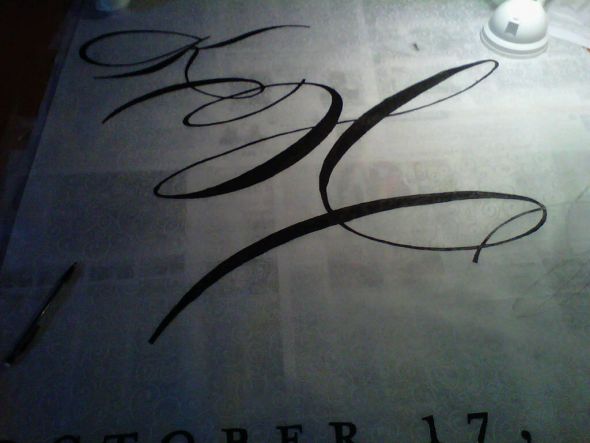 My DIY Aisle runner... so far :  wedding aisle runner diy monogram ceremony IMG00017 20100913 1925