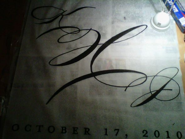 My DIY Aisle runner... so far :  wedding aisle runner diy monogram ceremony IMG00020 20100920 2152