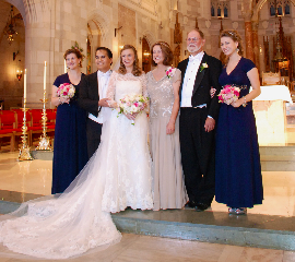 Tuxes with Navy Bridesmaid Dresses? :  wedding dresses colors bridesmaids DSC 0198
