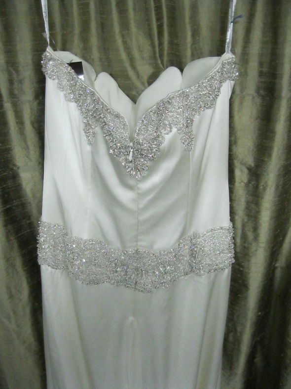 NEED!! Vintage Hollywood GLAM style Dress SOON!! :  wedding 20s 30s vintage satin hollywood art deco ivory off white WC2160bck